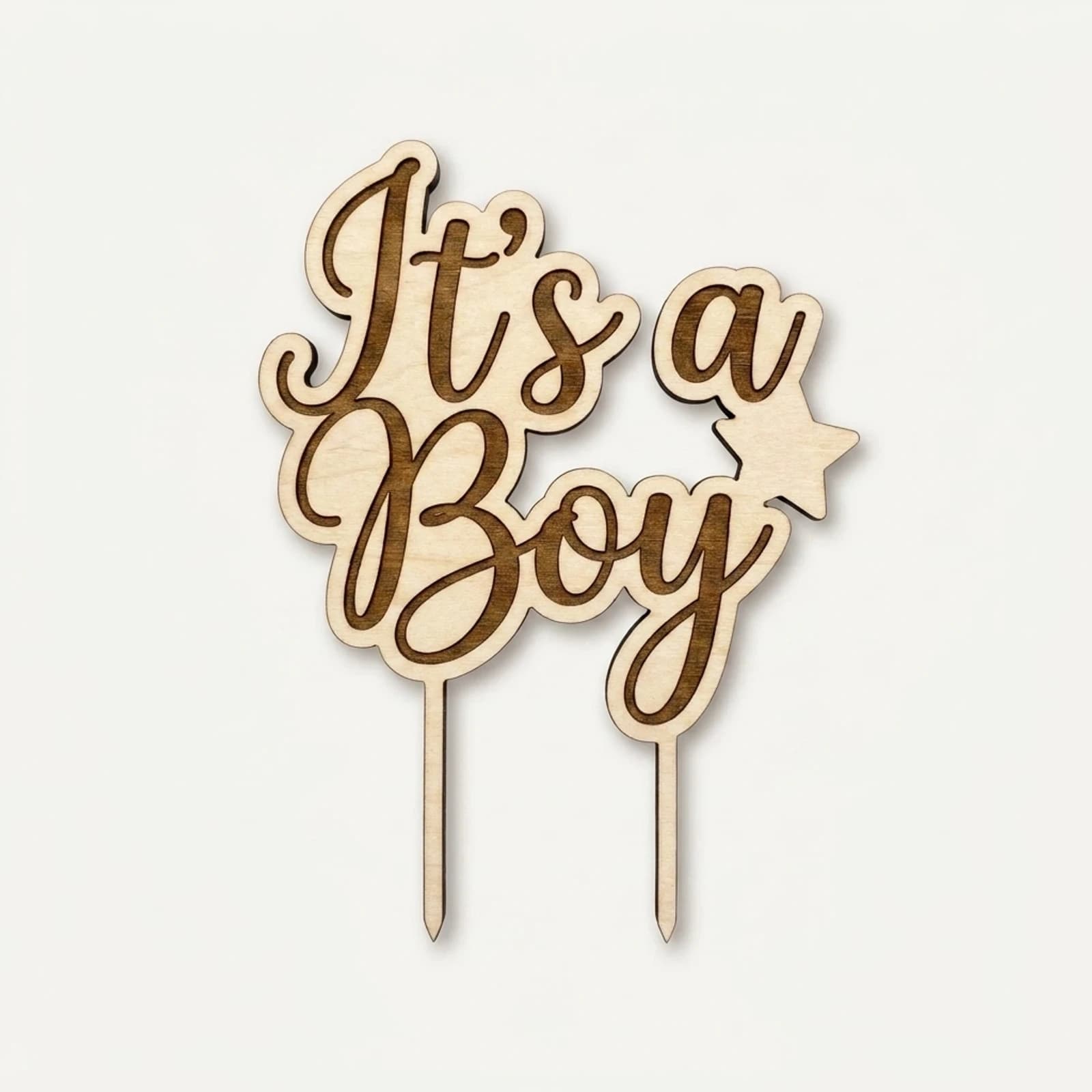 Wooden Cake Topper It's a Boy