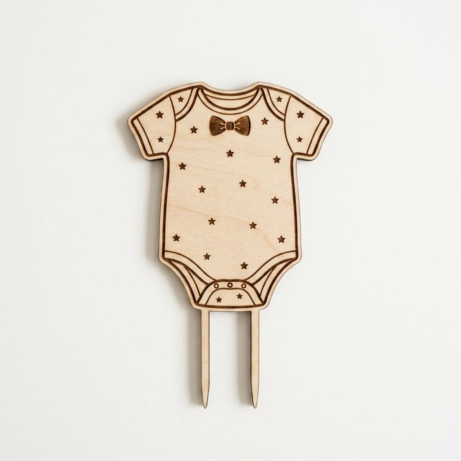 Wooden Cake Topper Baby Onesie